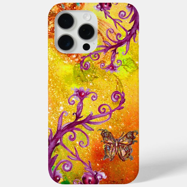 BUTTERFLY-PFLANZE, MAGIC-WIRBEL, GOLD GELBE GLITZE Case-Mate iPhone HÜLLE (Rückseite)
