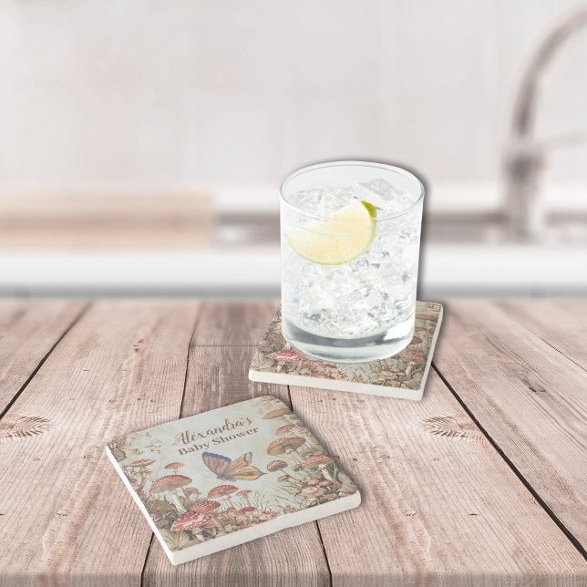 Butterfly Pilz-Wald Natur Kinderdusche Steinuntersetzer (Von Creator hochgeladen)