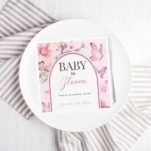 Butterfly Pink Baby in Bloom Girl Baby Dusche Serviette