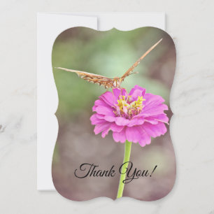 Butterfly Pink-Blume Danke, dass du eine flache No Dankeskarte