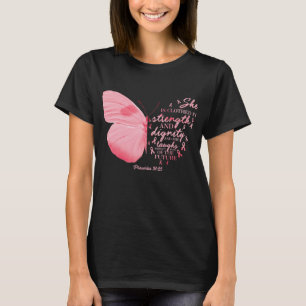 Butterfly Pink Ribbon Brustkrebs T-Shirt