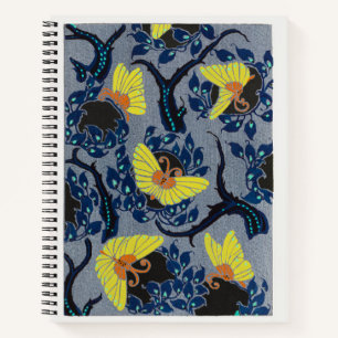 Butterfly-Pochoir-Muster im Jugendstil Notizbuch