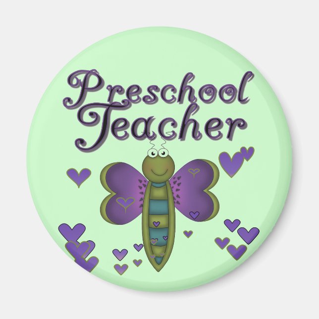Butterfly Preschool Teacher Tshirts und Geschenke Magnet (Vorne)