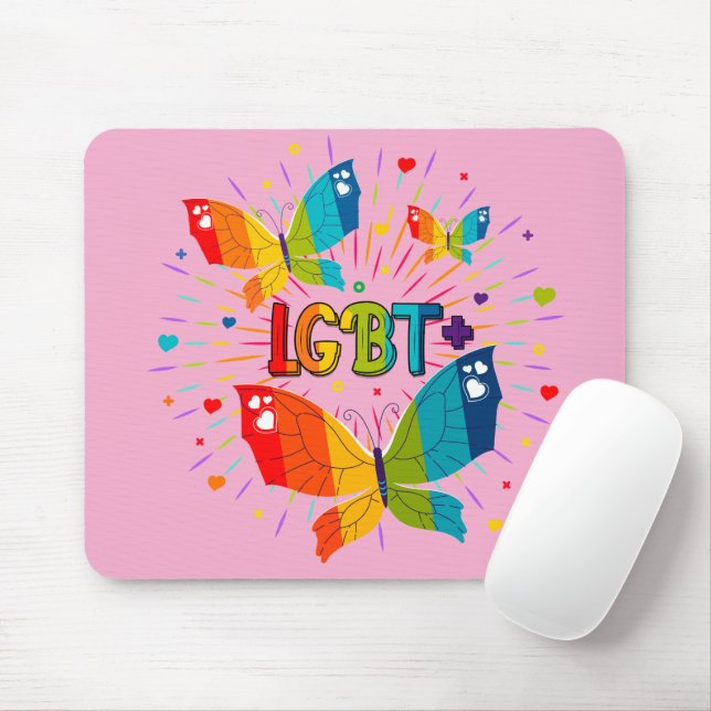 Butterfly Pride Liebe ist Liebe LGBT Awareness Mousepad (Mit Mouse)