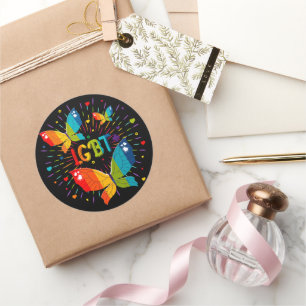 Butterfly Pride Liebe ist Liebe LGBT Awareness Runder Aufkleber