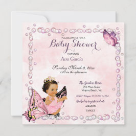 Butterfly Princess Baby Girl Einladung