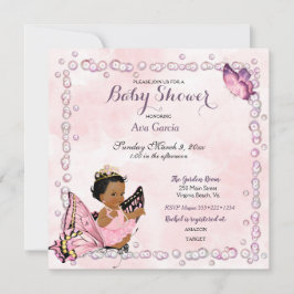 Butterfly Princess Baby Girl Einladung