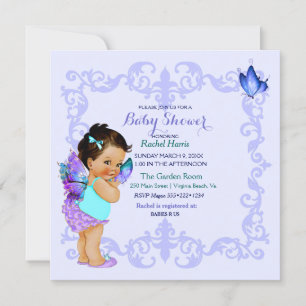Butterfly Princess Baby Girl Lavender Einladung