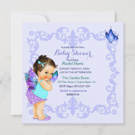 Butterfly Princess Baby Girl Lavender Einladung