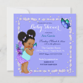 Butterfly Princess Baby Girl Lila Türkis Invi Einladung