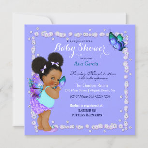 Butterfly Princess Baby Girl Lila Türkis Invi Einladung