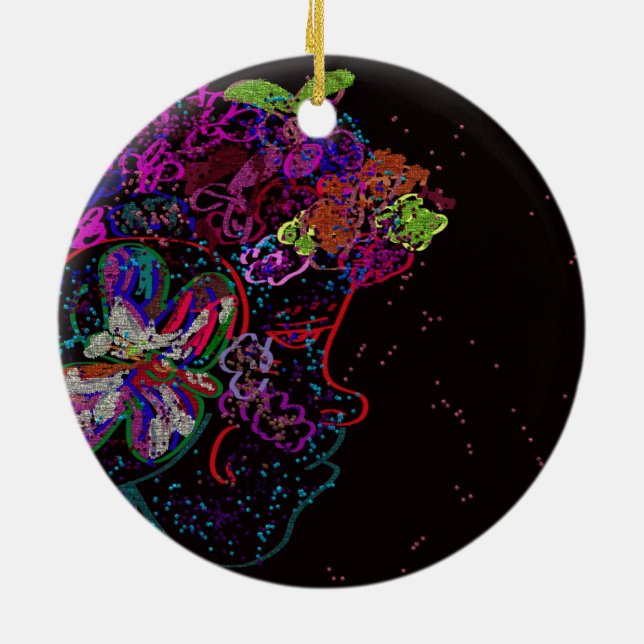 Butterfly Princess  Keramik Ornament (Hinten)