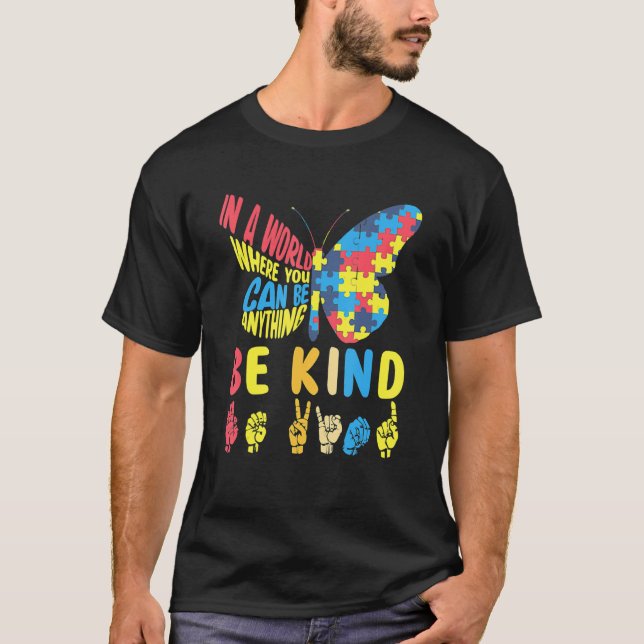 Butterfly Puzzle Sei ein typischer Sprachautismus T-Shirt (Vorderseite)