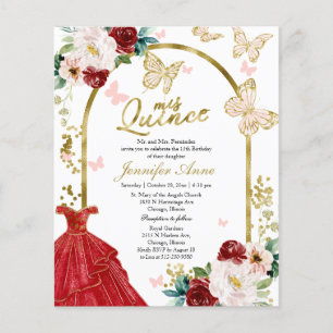 Butterfly Quince Bilingual Budget Einladungen