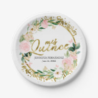 Butterfly Quinceanera Paper Teller Blush Floral