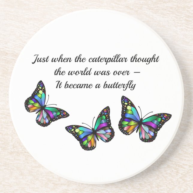 Butterfly Quote Inspirational Encouragement  Getränkeuntersetzer (Vorne)