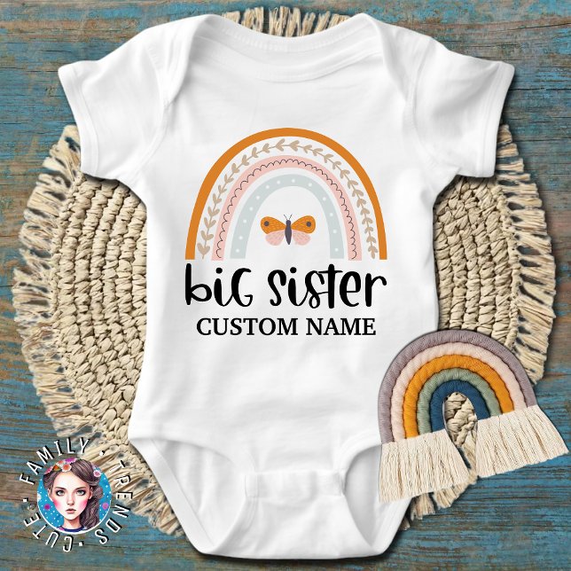 Butterfly Rainbow Big Sister Baby Strampler (Von Creator hochgeladen)