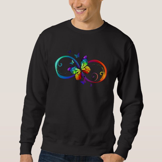 Butterfly Rainbow infinity Symbol Sign Sweatshirt (Vorderseite)