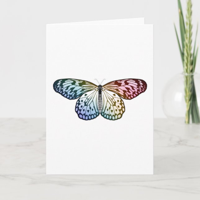 Butterfly Rainbow Karte (Vorderseite)