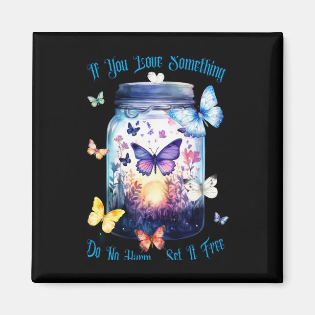 Butterfly Release Embracing Freedom Aufkleber Magnet (Vorne)