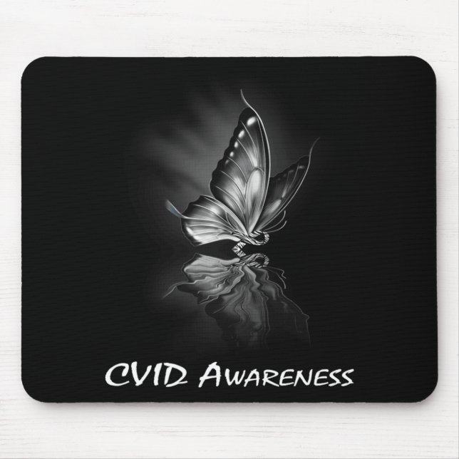 Butterfly-Ribbon CVID Awareness Sweatshirt182 Mousepad (Vorne)