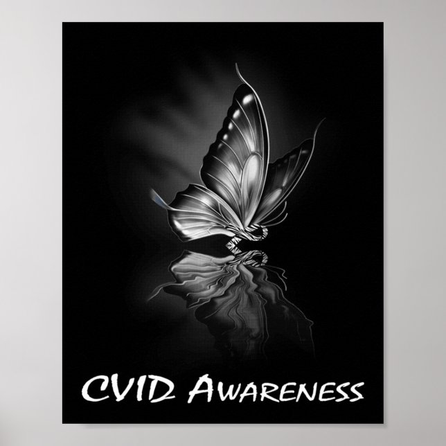 Butterfly-Ribbon CVID Awareness Sweatshirt182 Poster (Vorne)