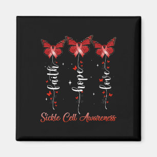 Butterfly Ribbon Faith Hope Liebe Sickle Cell Awar Magnet