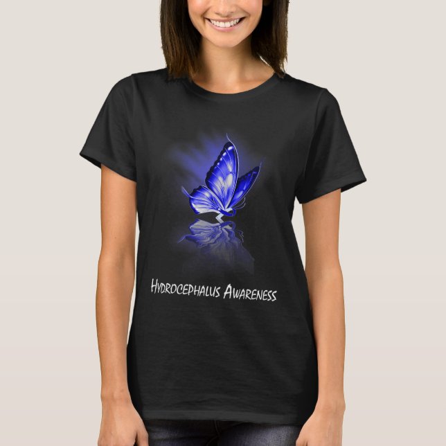 Butterfly Ribbon Hydrocephalus Bewusstsein T-Shirt (Vorderseite)