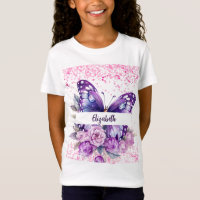 Butterfly Rosa violette Blumen