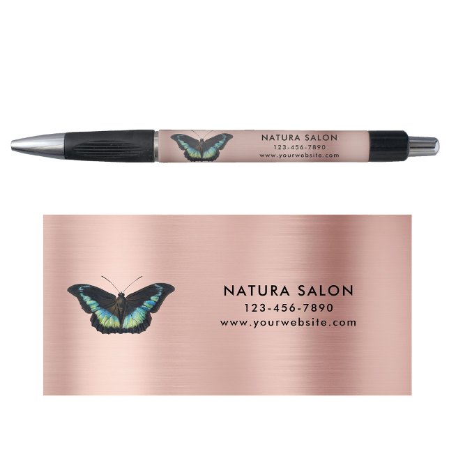 Butterfly Salon Business Promotional Rose Gold Kugelschreiber (Von Creator hochgeladen)