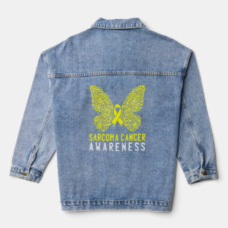 Butterfly Sarcoma Cancer Awareness Yellow Ribbon S Jeansjacke
