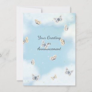 Butterfly-Schwarm in Dreamy Blue Sky Custom Mitteilungskarte