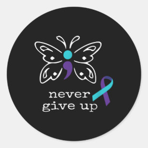 Butterfly Semicolon Geschenk Suizid Prävention Awa Runder Aufkleber