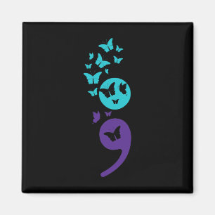 Butterfly Semicolon Suicide Bewusstsein Mentale Ge Magnet