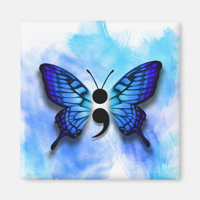 Butterfly-Semikolon-Magnet Magnet (Vorne)