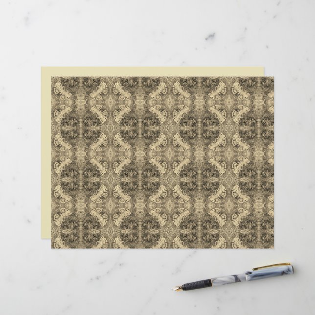 Butterfly Sepia Eleganter Vintager antiker Stil (Vorderseite/Rückseite Beispiel)