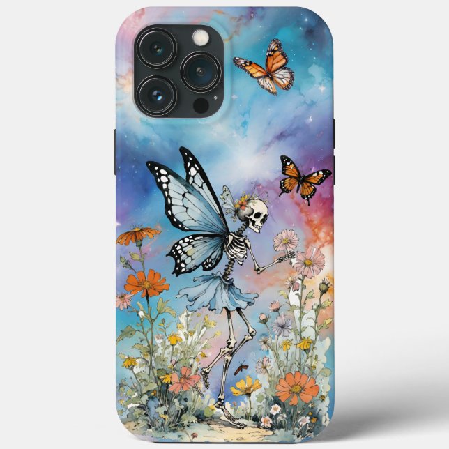 Butterfly Skeleton Fairy Pastel Marble Galaxy Case-Mate iPhone Hülle (Rückseite)