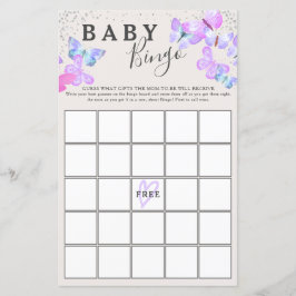 Butterfly Skies Butterfly Baby Dusche Bingo Spiel