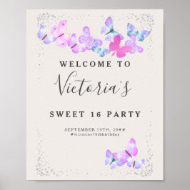 Butterfly Skies Watercolor Schmetterlinge Willkomm Poster