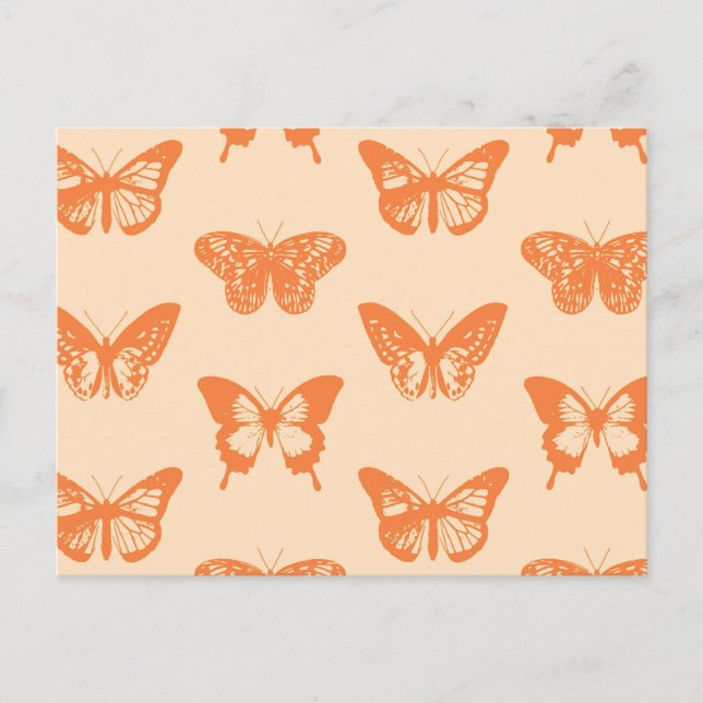 Butterfly-Skizze, Korallenorange Postkarte (Vorderseite)