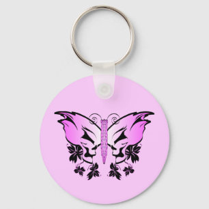 Butterfly Skull Pink Schlüsselanhänger