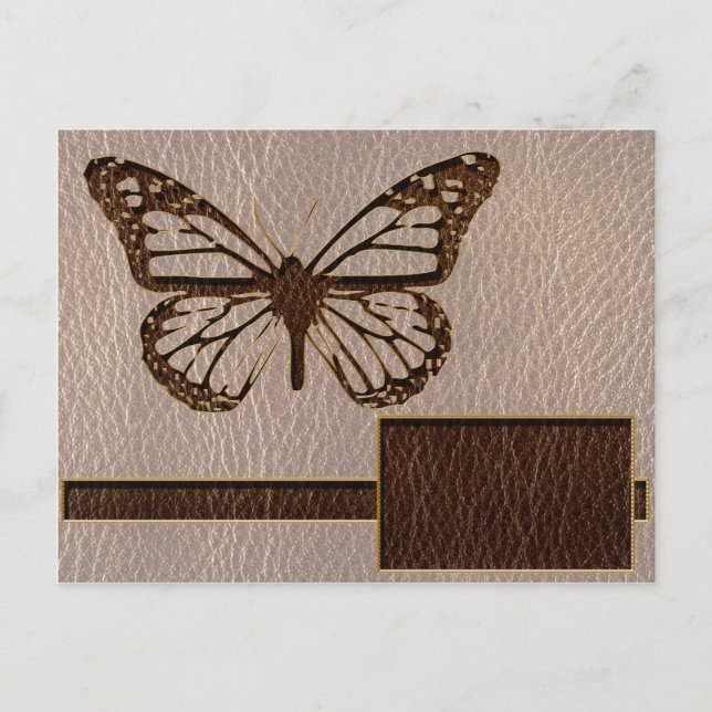 Butterfly Soft mit Leder-Look Postkarte (Vorderseite)