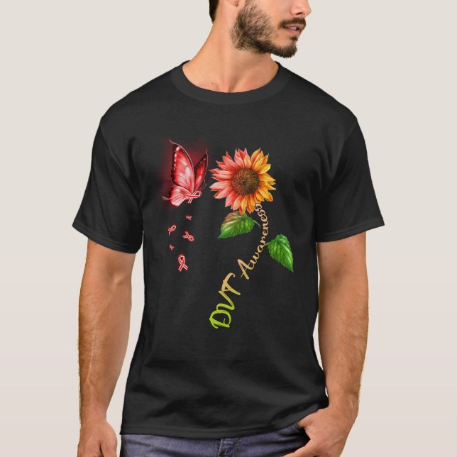 Butterfly Sonnenblume DVT-Bewusstsein T-Shirt (Vorderseite)