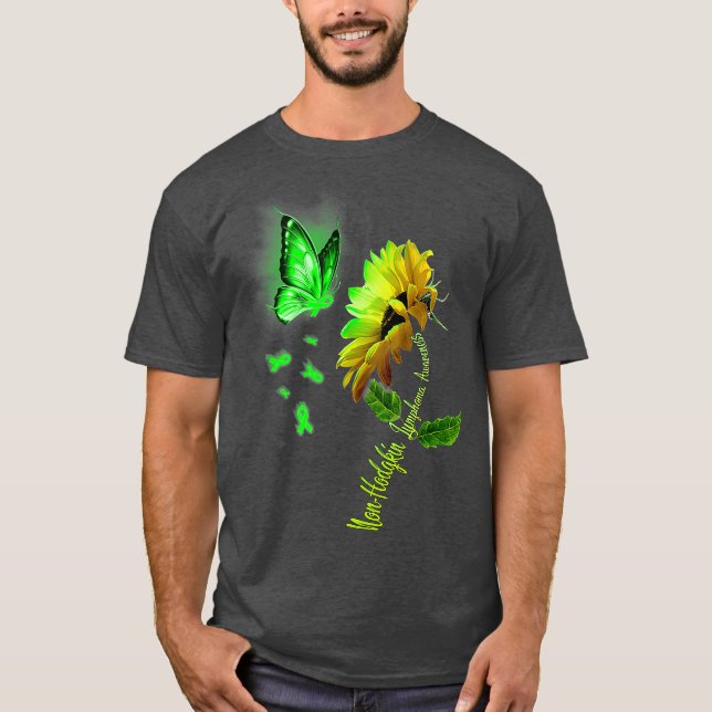 Butterfly Sonnenblume Non-Hodgkin-Lymphom T-Shirt (Vorderseite)