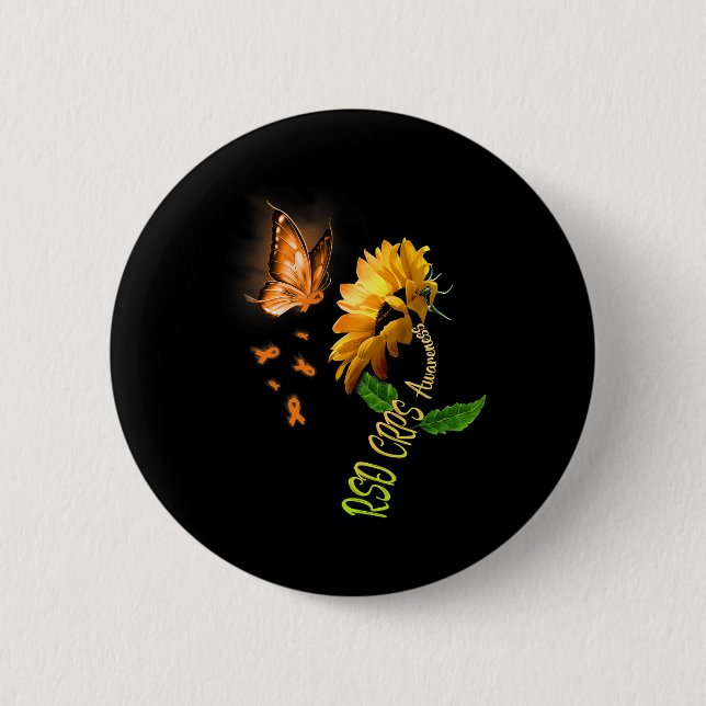Butterfly Sonnenblume Rsd Crps Bewusstsein 1 Button (Vorderseite)