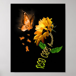 Butterfly Sonnenblume RSD CRPS Bewusstsein 1 Poster
