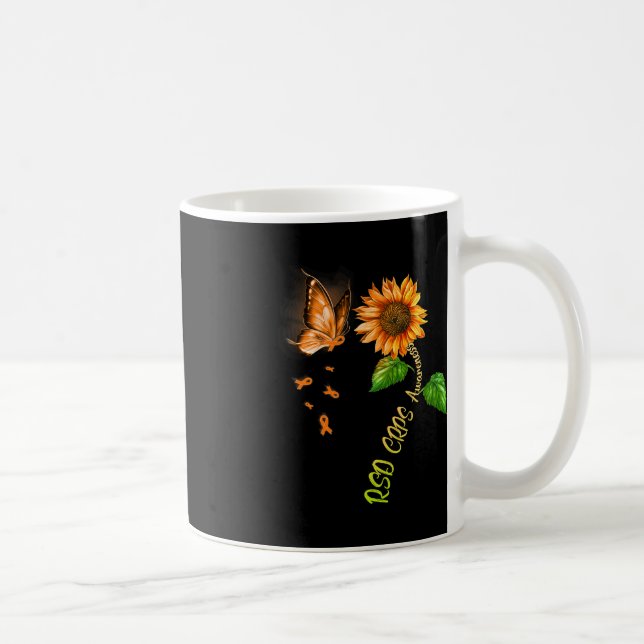 Butterfly Sonnenblume RSD CRPS Bewusstsein Kaffeetasse (Rechts)