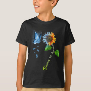 Butterfly Sonnenblume Trisomy 18 Bewusstsein T-Shirt