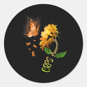 Butterfly Sonnenblumen Crps Bewusstsein Runder Aufkleber