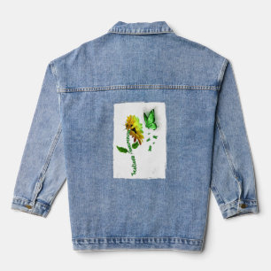 Butterfly Sonnenblumen Scoliose Bewusstsein für Mä Jeansjacke